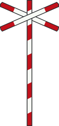 Bord J12: Level crossing with single track