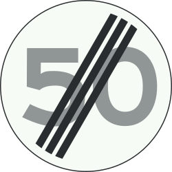 Bord A2: End of Maximum Speed Limit