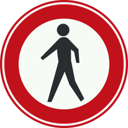 Bord C16: Closed to pedestrians