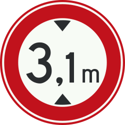 Bord C19: Closed to vehicles higher than indicated