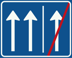 Bord C23-03: End of rush-hour lane