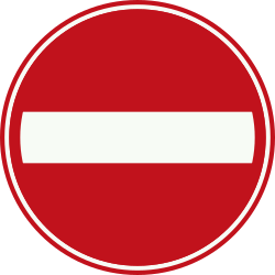 Bord C2: No Entry (One-way Road)