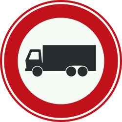 Bord C7: Closed to Trucks (Goods Vehicles)