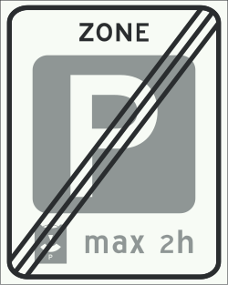 Bord E11: End of parking disc zone