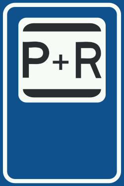 Bord E12: Park and Ride (P+R) parking area