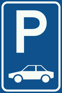 Bord E8: Parking for specific vehicle category