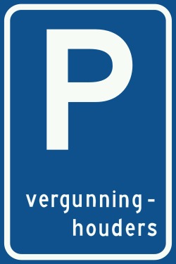 Bord E9: Permit holders parking