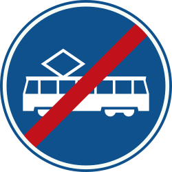 Bord F16: End of tram lane