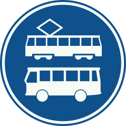 Bord F17: Bus and tram lane