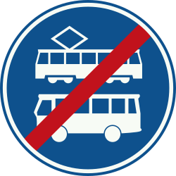 Bord F18: End of bus and tram lane