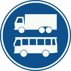 Bord F19: Truck and bus lane