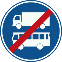Bord F20: End of truck and bus lane