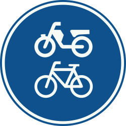 Bord G12a: Compulsory Bicycle & Moped Path