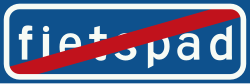 Bord G14: End of optional bicycle path