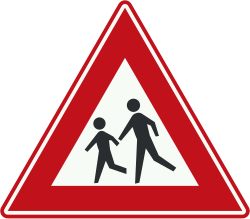 Bord J21: Children crossing