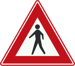 Bord J23: Pedestrians crossing