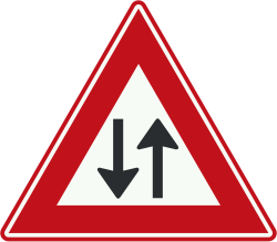 Bord J29: Two-Way Traffic Ahead