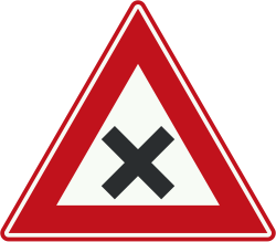 Bord J8: Dangerous intersection