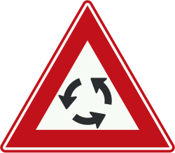 Bord J9: Roundabout ahead