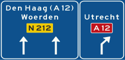 Bord K11: Lane pre-selection sign
