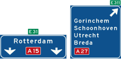 Bord K4: High decision sign (highway)