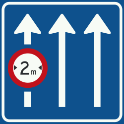 Bord L11: Sign applies only to indicated lane(s)