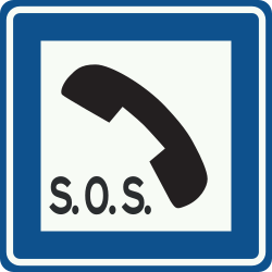 Bord L16: Emergency lay-by with phone