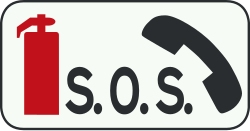 Bord L18: Emergency phone and fire extinguisher