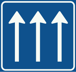 Bord L7: Number of through lanes