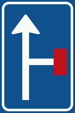 Bord L9: Advance warning of dead end